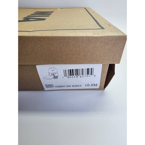 Mia Clement Womens Western Bootie Size 10M Tan Stacked Heel Rustic Slip-On - Picture 15 of 15